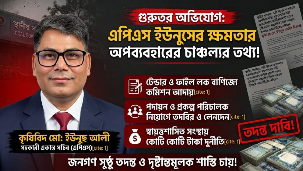 এপিএস ইউনুছ আলীর বিরুদ্ধে পাহাড়সম অভিযোগ, তোলপাড় প্রশাসনে